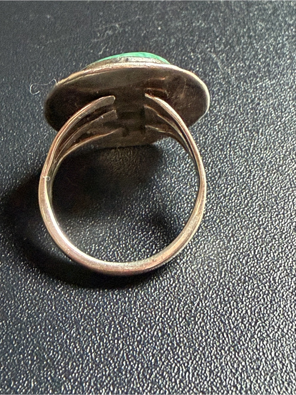 Navajo Shadowbox Turquoise 925 Sterling Silver Stamped Ring Possibly Denetdale 8 - Picture 12 of 12